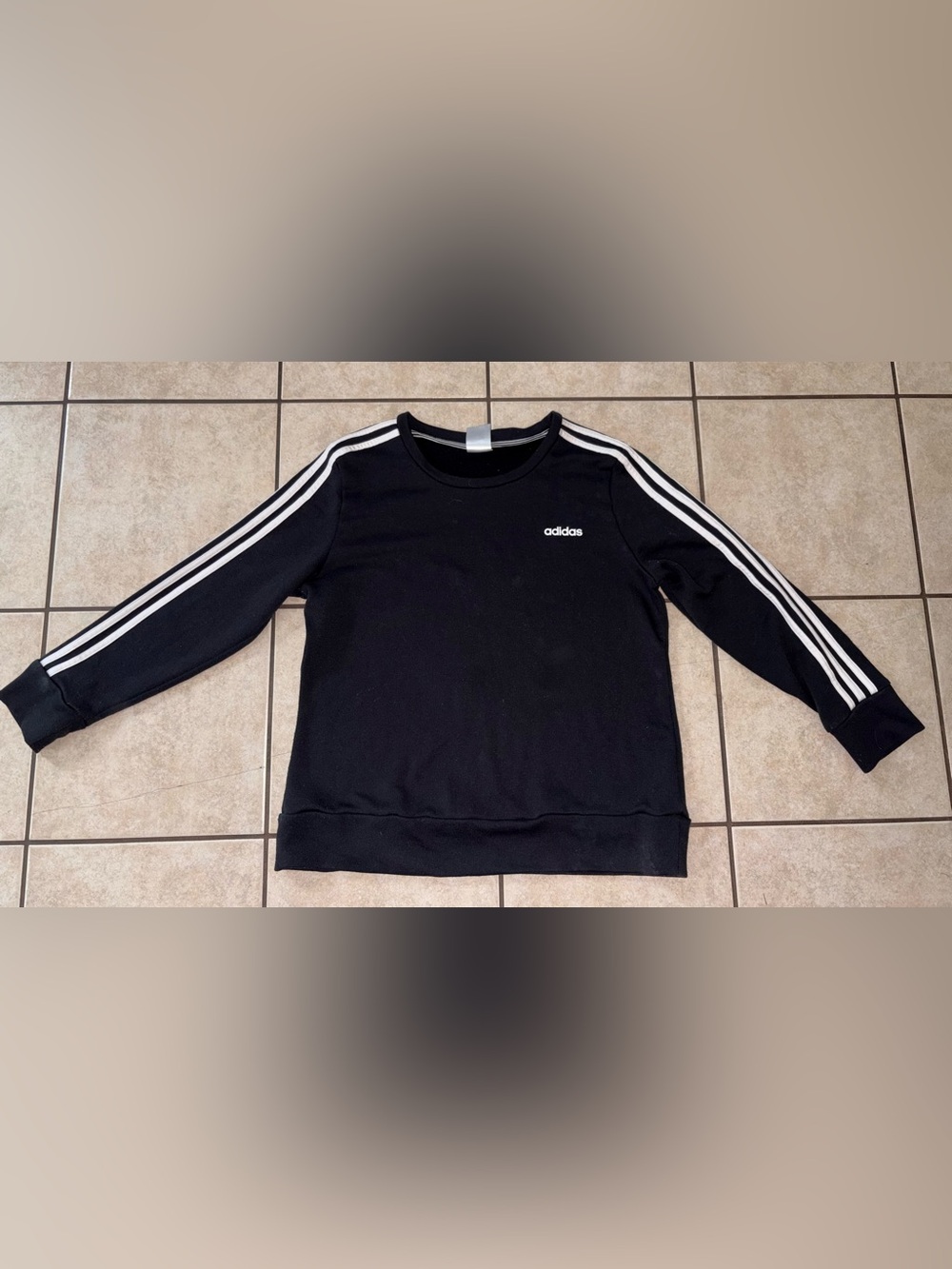 adidas women’s Black Sweatshirt with White Stripes